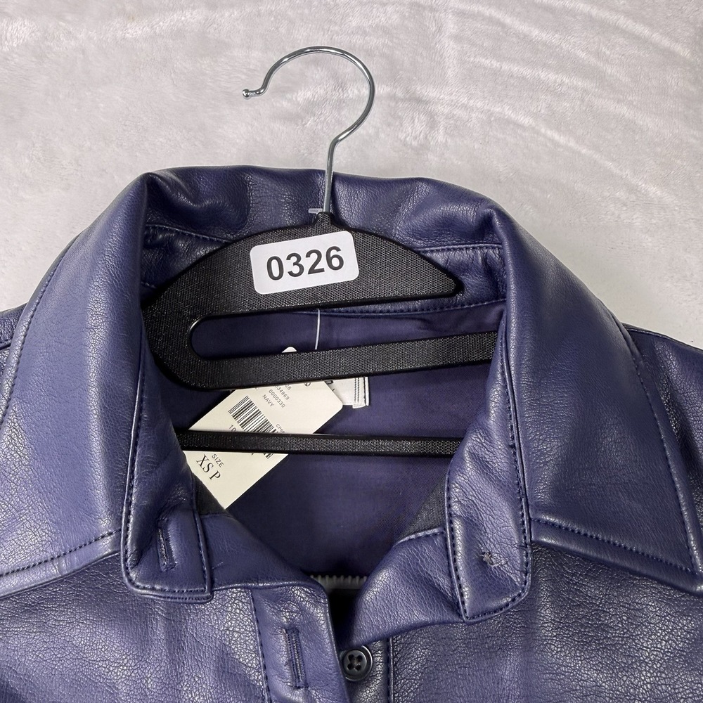 Anthropologie The Bettina Faux Leather Mini Shirt Dress by Maeve XSP Purple NWT - Picture 11 of 11